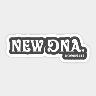 New DNA, Born Again, 2 Corinthians Bible Verse Sticker